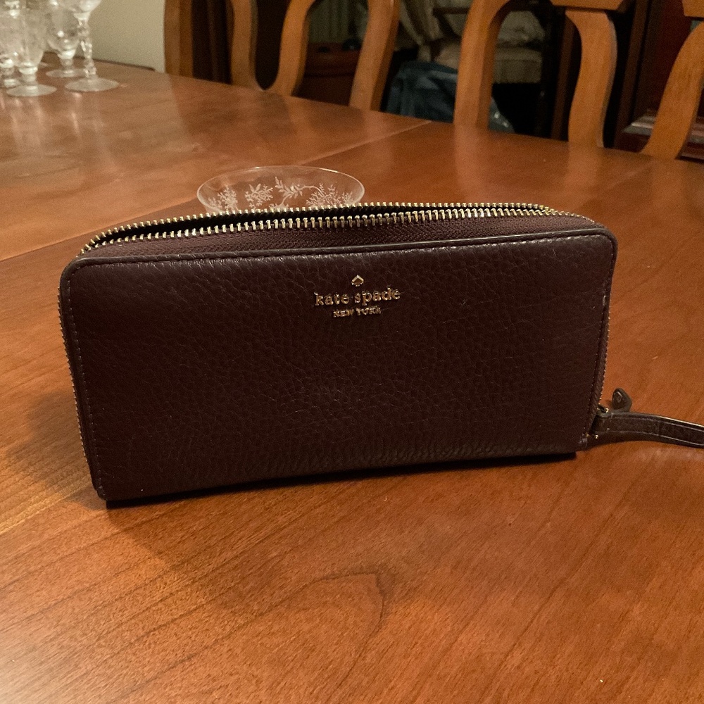 Kate Spade Wallet, Mahogany/Gold